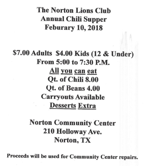 Norton Annual Chili Dinner